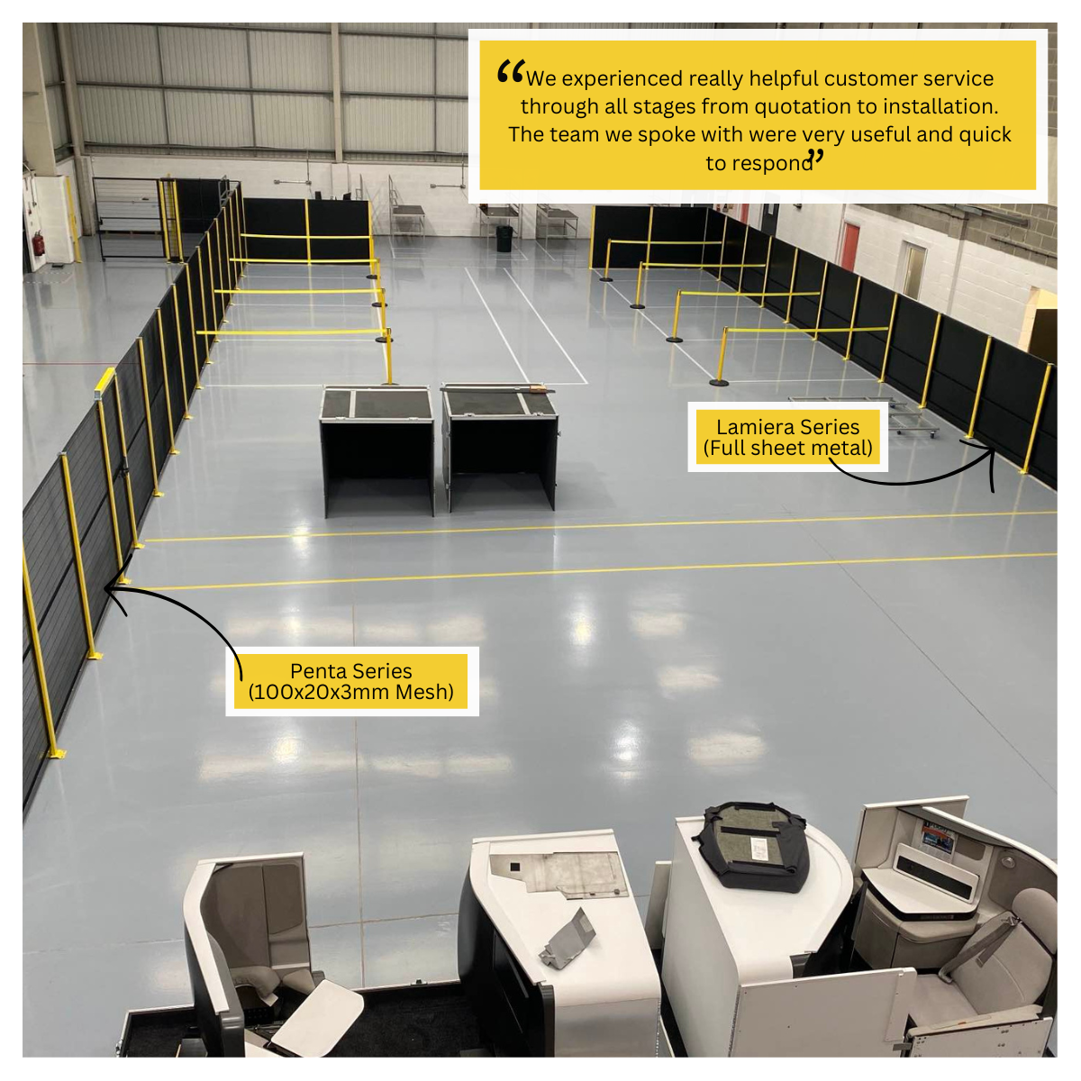 Segregation Fencing from our Penta and Lamiera Series