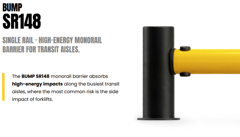 BUMP SR148 SINGLE RAIL HIGH-ENERGY MONORAIL BARRIER